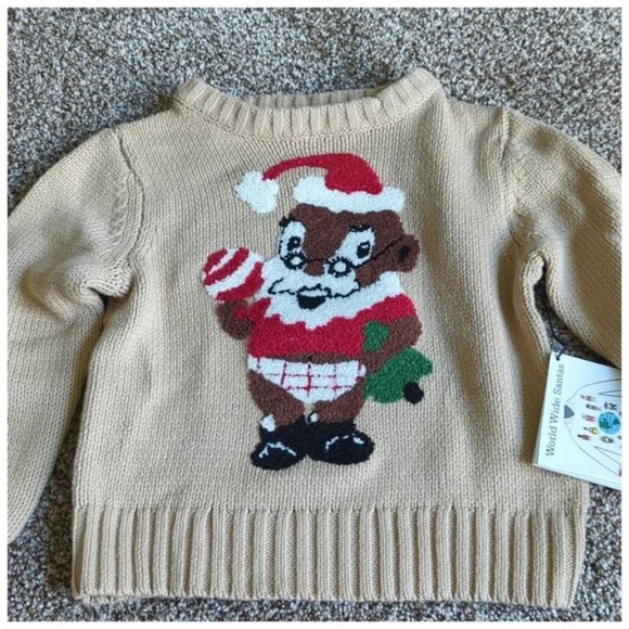 Whoopi Diversity 2 Sweater - Black Baby Santa - Picture 1 of 2